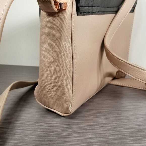 Ted Baker London Faux Leather Crossbody Bag, Beige & Black - Picture 11 of 12